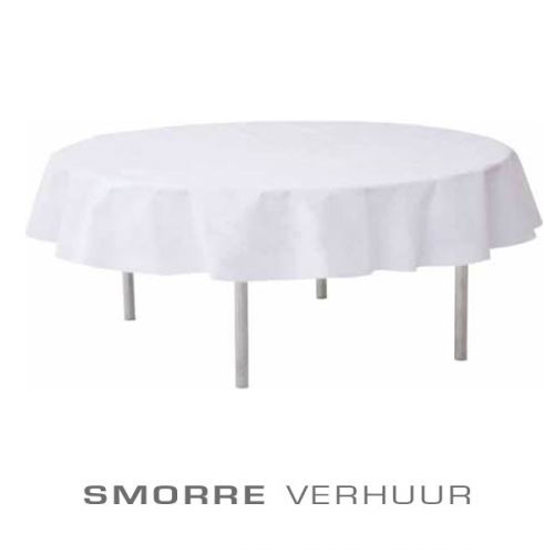 Tafelkleed wit 150 cm rond - Smorre catering en verhuur