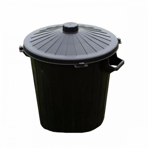 Vuilnisbak met deksel 50 liter zwart